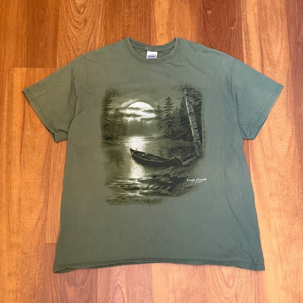 Vintage 2000s Lost Creek Outfitters Green Nature Graphic T-Shirt Men's Size XL
